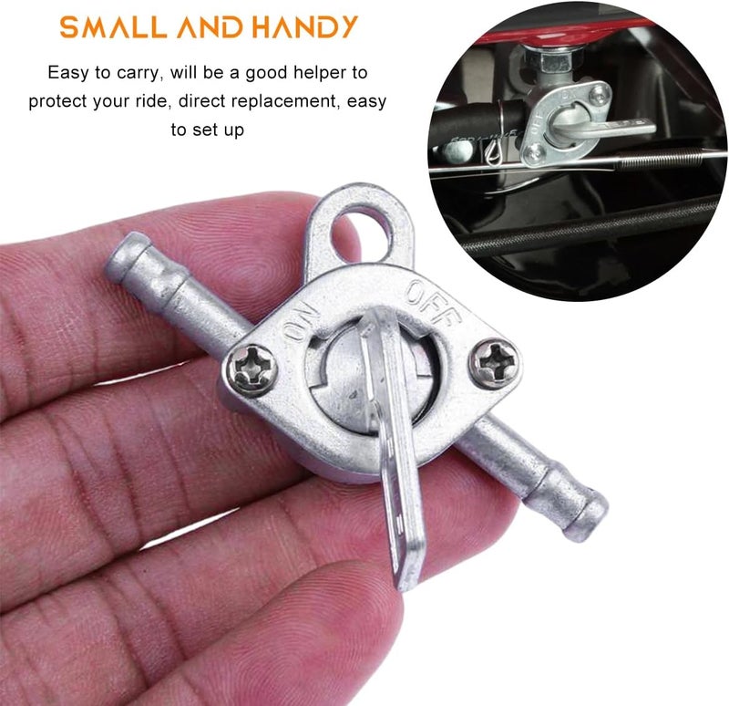 Wevdn 4 PCS Inline Fuel Tank Tap Valve, 6mm Motorcycle Inline Gas Fuel Petcock Shut Off Switch, Fuel Tank Tap Valve On-Off Switch for ATV 50cc 70cc 90cc 110cc 125cc 140cc 150cc - Image 5